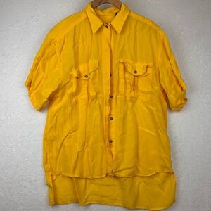 Men's Yellow Button-Up Shirt